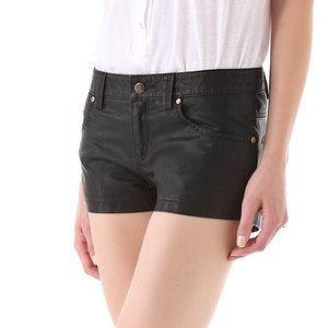 Free People Black Vegan Leather Shorts